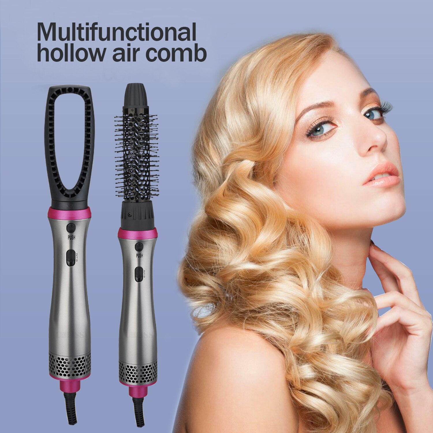 Multifunctional Hair Dryer 5 in 1 Rotating Air Brush Hair Blow Dryer Comb Blower Brush Ceramic Hair Curler Straightener Comb