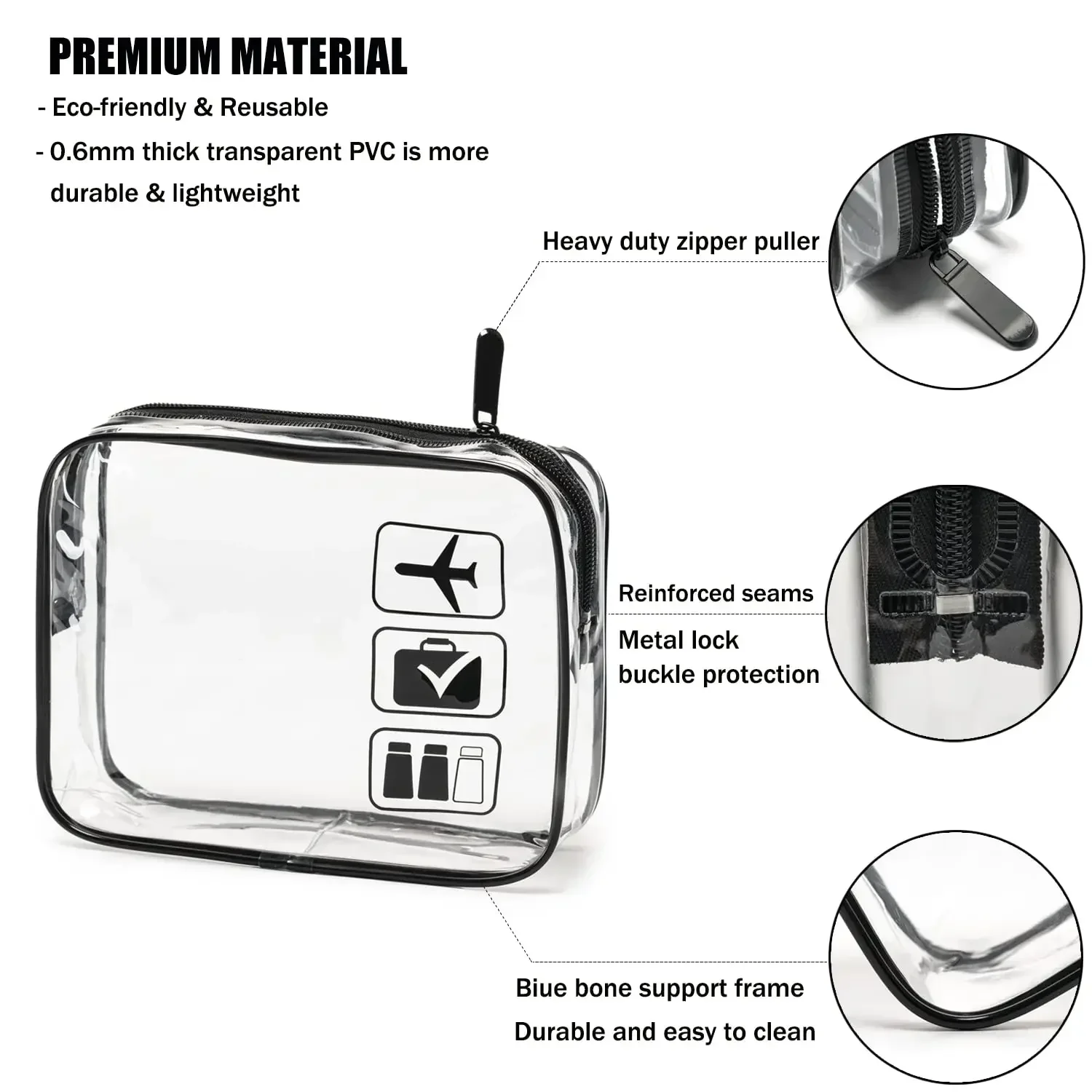 1/3 pièces Transparent fermeture éclair maquillage sac organisateur boîte hommes femmes voyage clair sac cosmétique étanche toilette lavage maquillage sacs