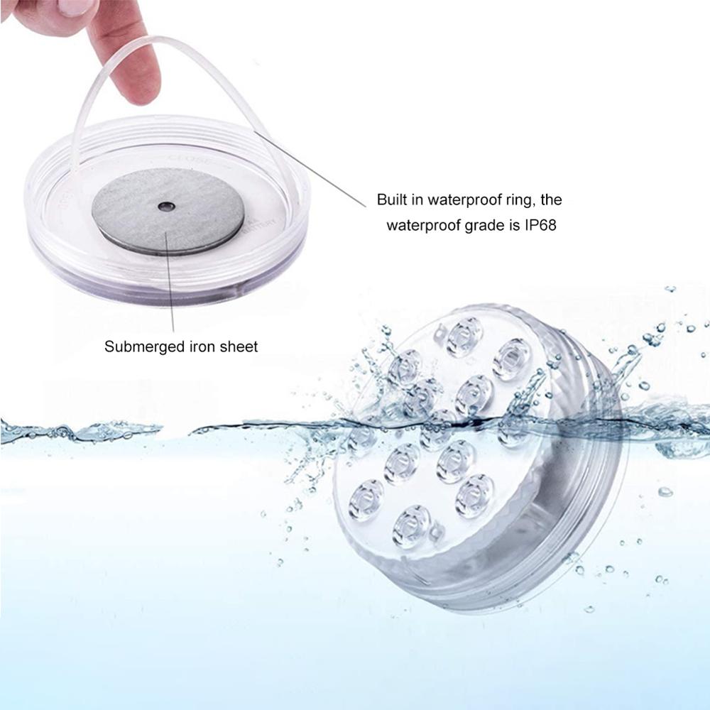 13 Leds Submersible Light Swimming Pool Fountain Spa Bathroom IP68 Waterproof RGB Lighting Underwater Lamp with Remote Control
