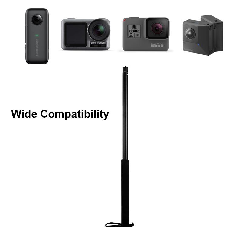 3m alumiinista jatkovartta installe 360, yksi selfiekeppi dji osmo actionille/pocketille 2 /, gopro hero 9 ja 8 sjcam-kameran lisävarusteet