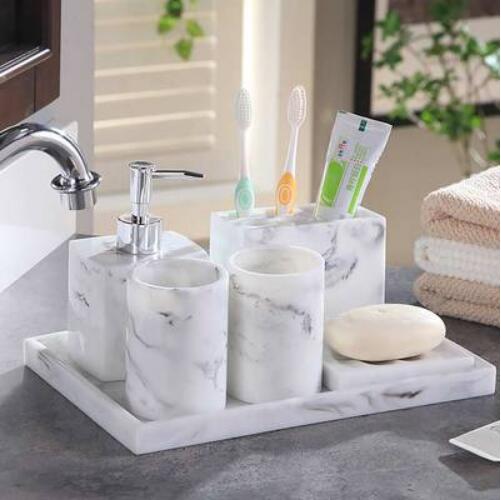 Diamond bathroom five-piece wash suit bathroom kits simple bathroom brushing cup mug cup set LO724410