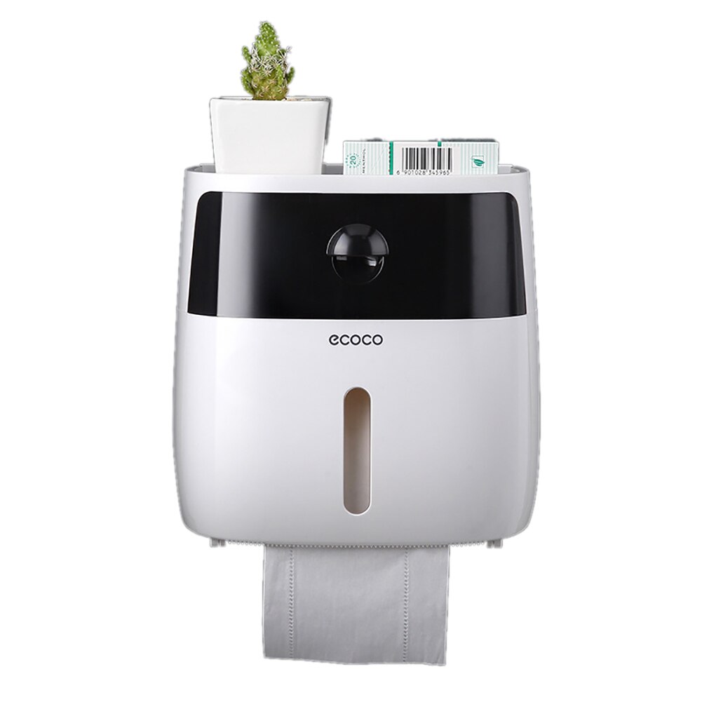 Wall Mounted Toilet Paper Roll Holder Bathroom Tissue Box Dispenser Waterproof: B