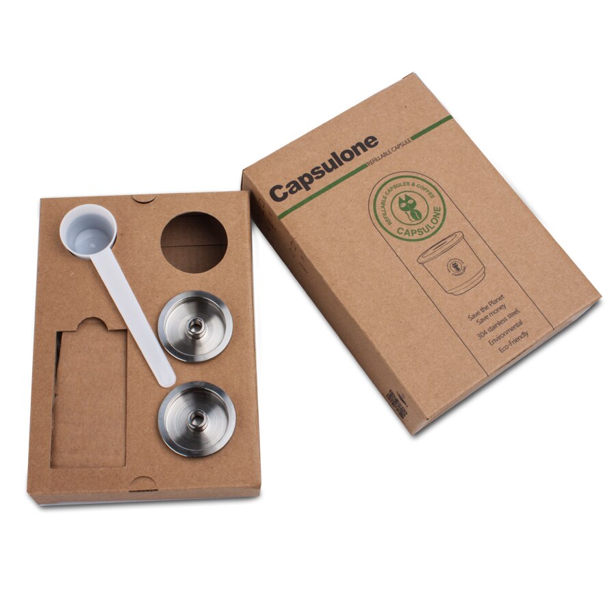 Capsulone para cafetera illy, cápsula reutilizable recargable de Metal de acero inoxidable, apta para máquina de café illy: 2capsule