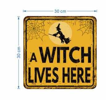 Halloween Warning Sign Sticker Party Horror Decoration Self-adhesive Wall Sticker: C