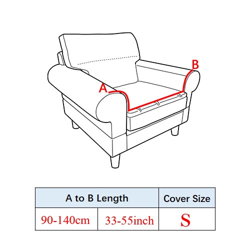 Stretchovertræk jacquard elastisk sofadæksel til stuen sofaovertræk lænestol lysegrå med nederdel: A -b 90-140cm