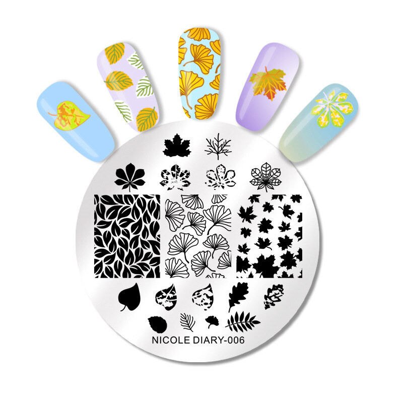 Nicole Diarty Kerst Halloween Stempelen Plaat Bloem Stempel Template Nail Art Image Plate: ND006
