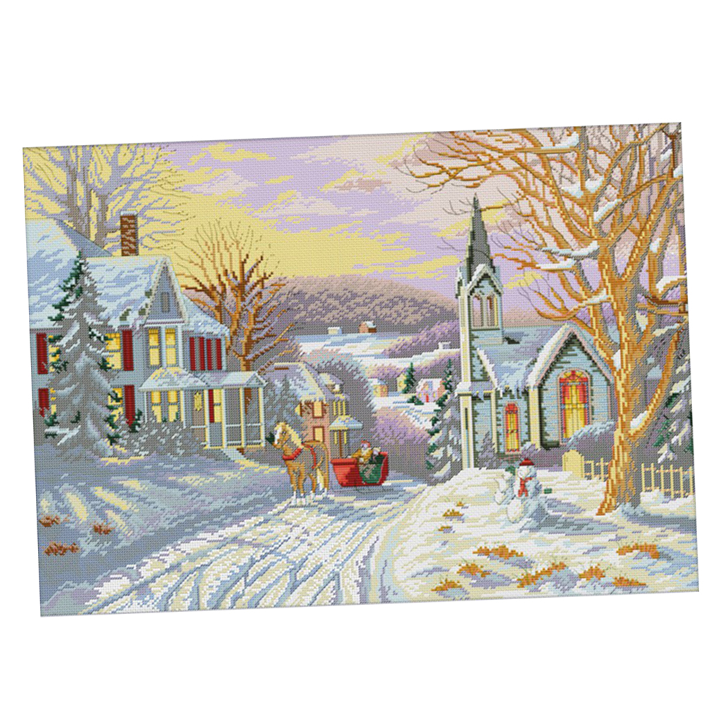 28x21&#39;&#39; Stamped Cross Stitch Kits Embroidery Material Package 11CT - Winter
