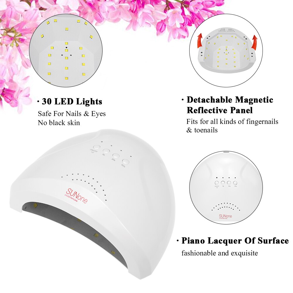 Abody-Lámpara de LED UV de 48W para uñas, secador de esmalte de Gel para uñas, máquina calefactora de luz blanca, juego de herramientas para salón de pintura y manicura