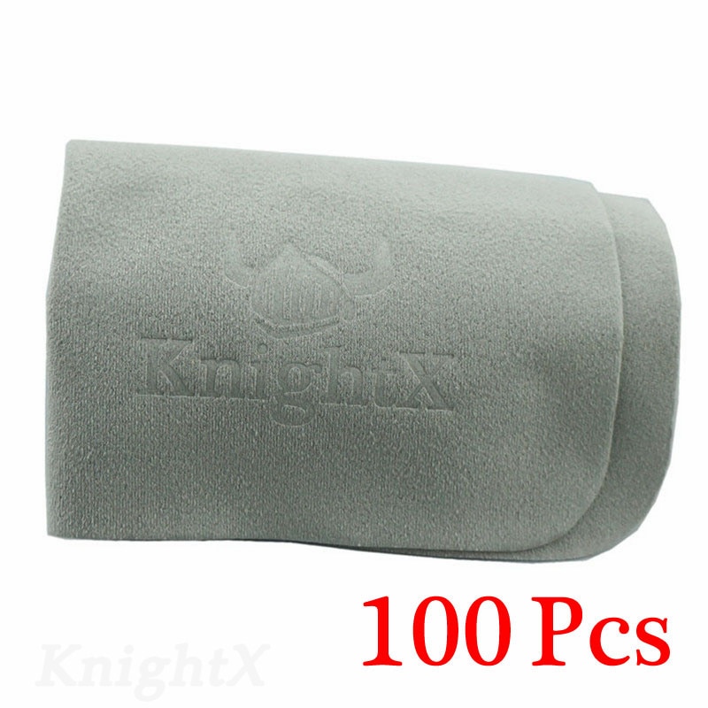 Knightx 100 stk telefon skærm kamera linse filter briller firkantede rense skærm klude grå  d5200 d5300 d5500 d3300