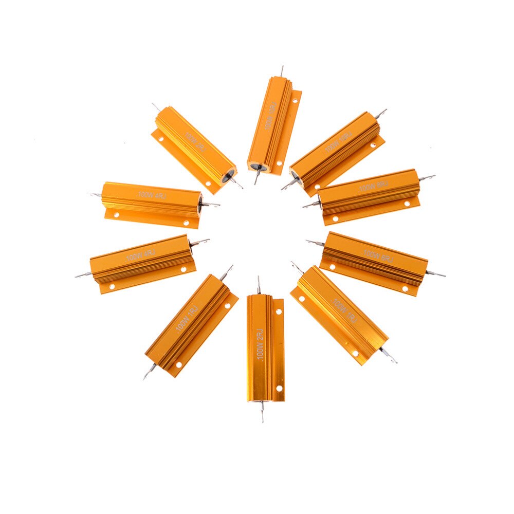 2pcs/lot 1R 1Ohm 100W Watt Wirewound Aluminum Power Metal Shell Case Resistance Resistor