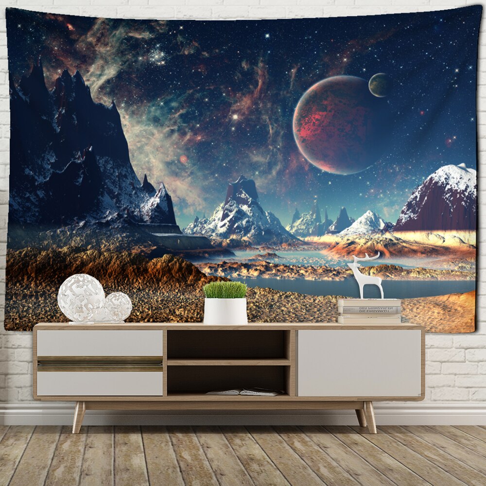 Planeet Tapijt Muur Opknoping Psychedelische Science Fiction Hekserij Bohemian Stijl Hippie Tapijt Room Decor