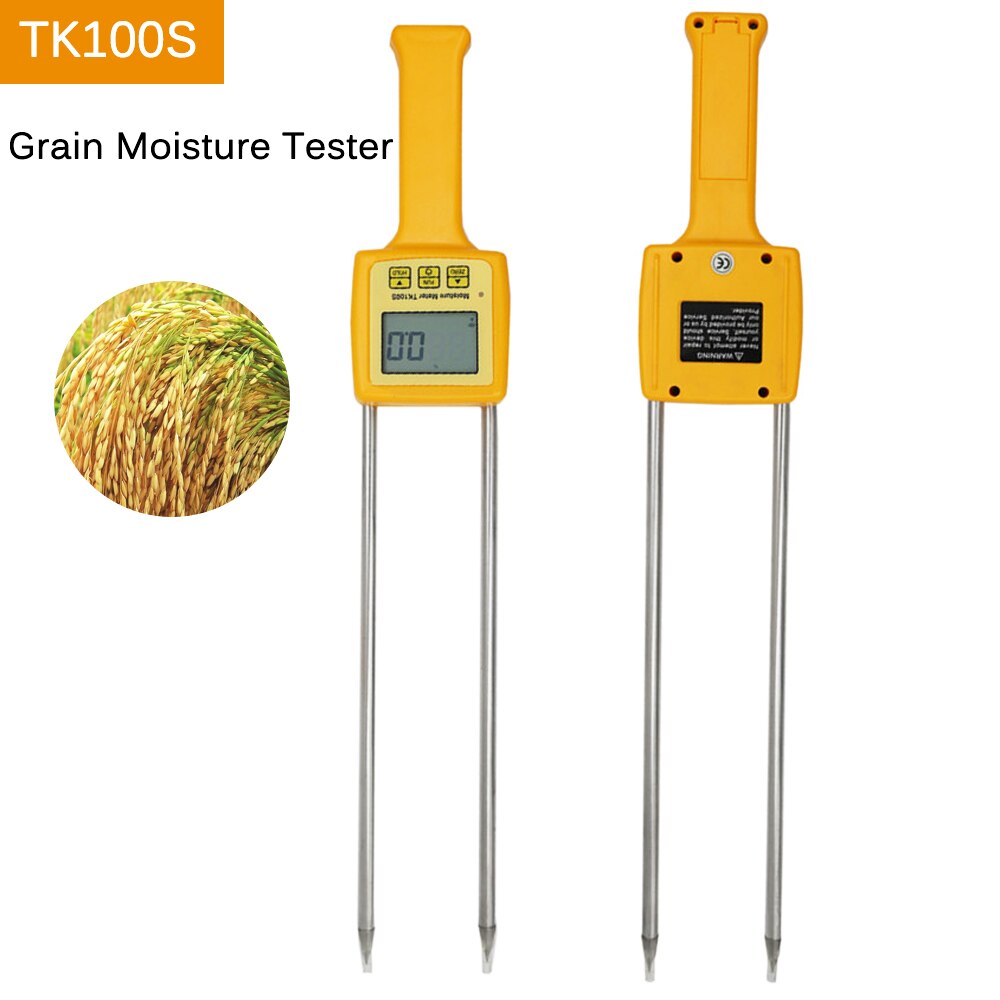 TK100S dijital tahıl nem test cihazı mısır su nem ölçer çekirdeği nem ölçer buğday pirinç nem analizörü çeltik higrometre