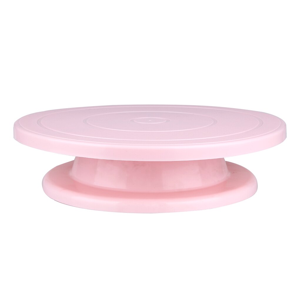 10 Inch Taart Draaitafel Roterende Anti-Slip Ronde Cake Stand Cake Decorating Gereedschap Cake Draaitafel Keuken Diy Pan bakken Tools: pink