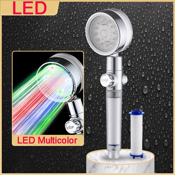 7 Color LED Rainfall Shower Head Shower Automatic ... – Vicedeal