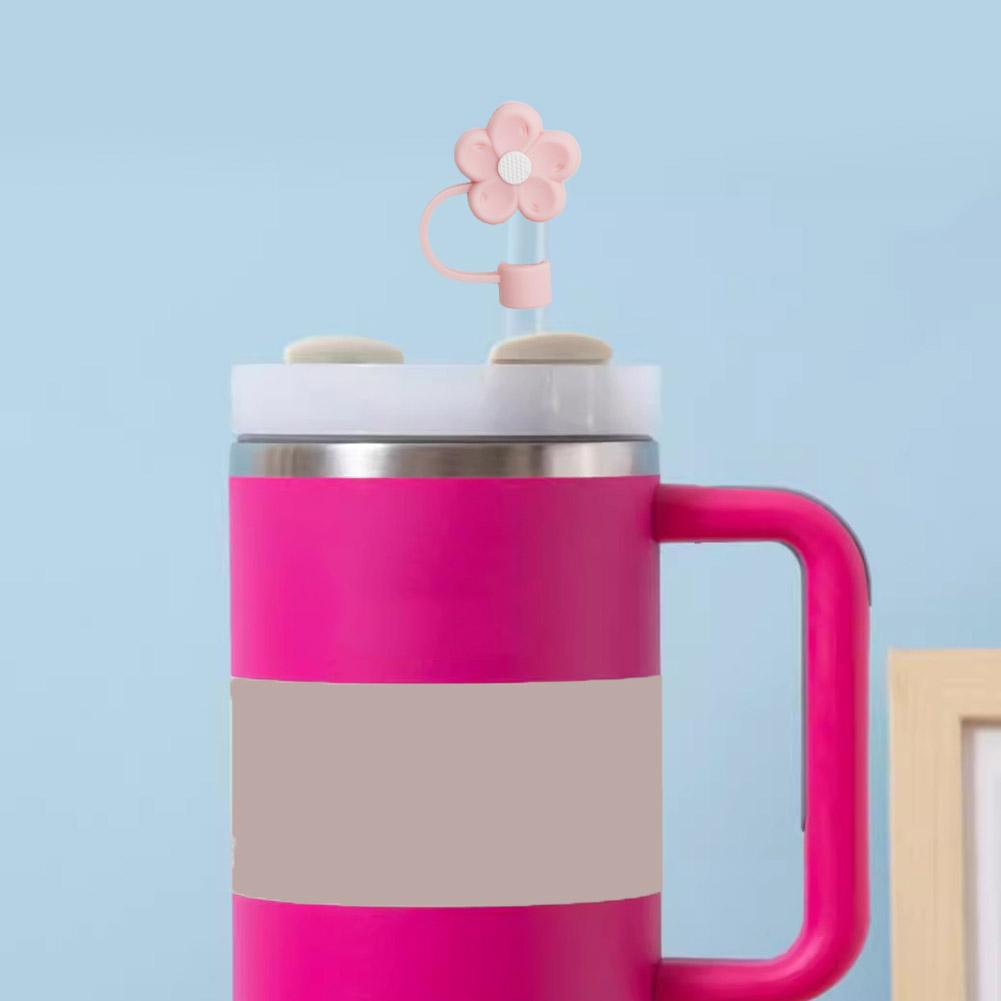 Stroh abdeckung für Stanley Tasse, süßer Stroh deckel, kompatibel mit 30 & 40oz Becher mit Griff, 10mm Silikon blumen stroh abdeckung