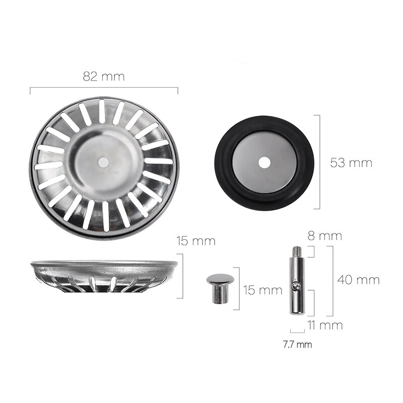 78-84MM Bathroom Sink Strainer 304 Stainless Steel Water Stopper Sink Water Filter Plug Kitchen Sink Accessories Kitchen Tools: 82mm