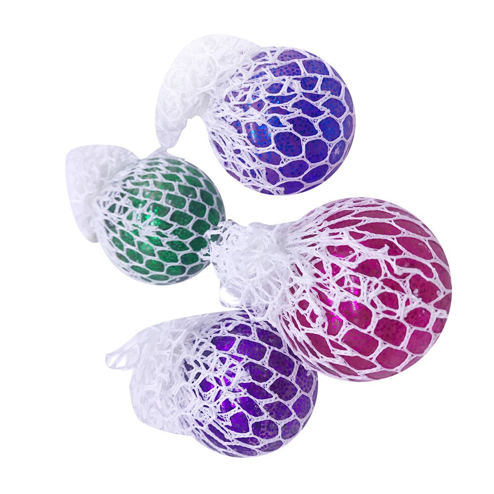 5ml Mesh Ball Stress Led Glowing Squeeze Grape Toys Anxiety Relief Stress Ball Squishy Toy Anxiety Relief Decompression Toy