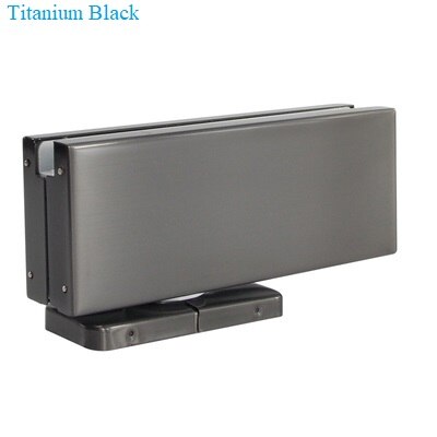 Face Mount Digging Free Floor Closer Spring Glass Door Patch Fitting Pivot Hinge Brush Matte Black Rose Gold Titanium: Titanium Black