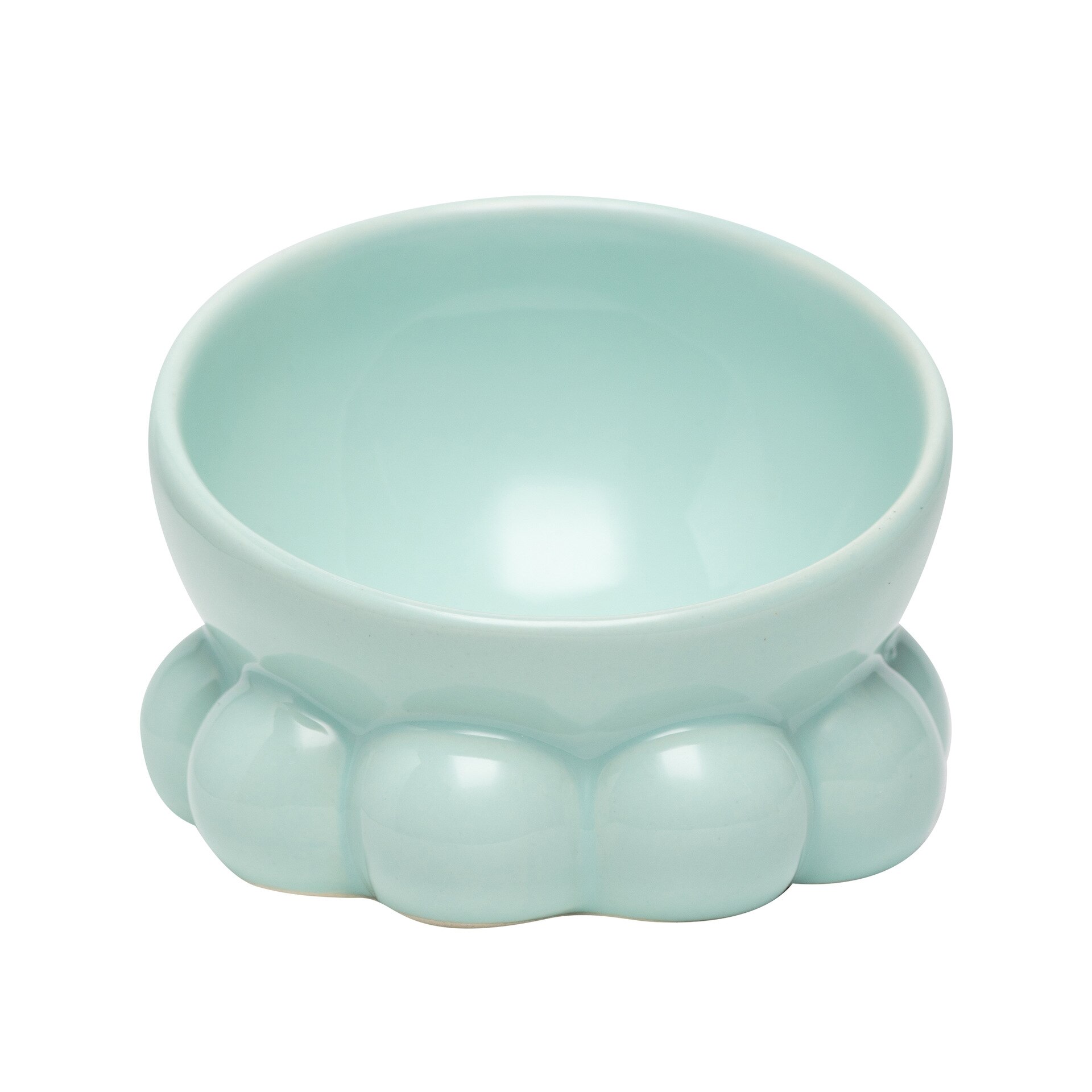 Cuenco con forma de pulpo y conejo para mascotas, protección oblicuo para la boca, Gato de cerámica, accesorios para mascotas: Octopus Duck Green