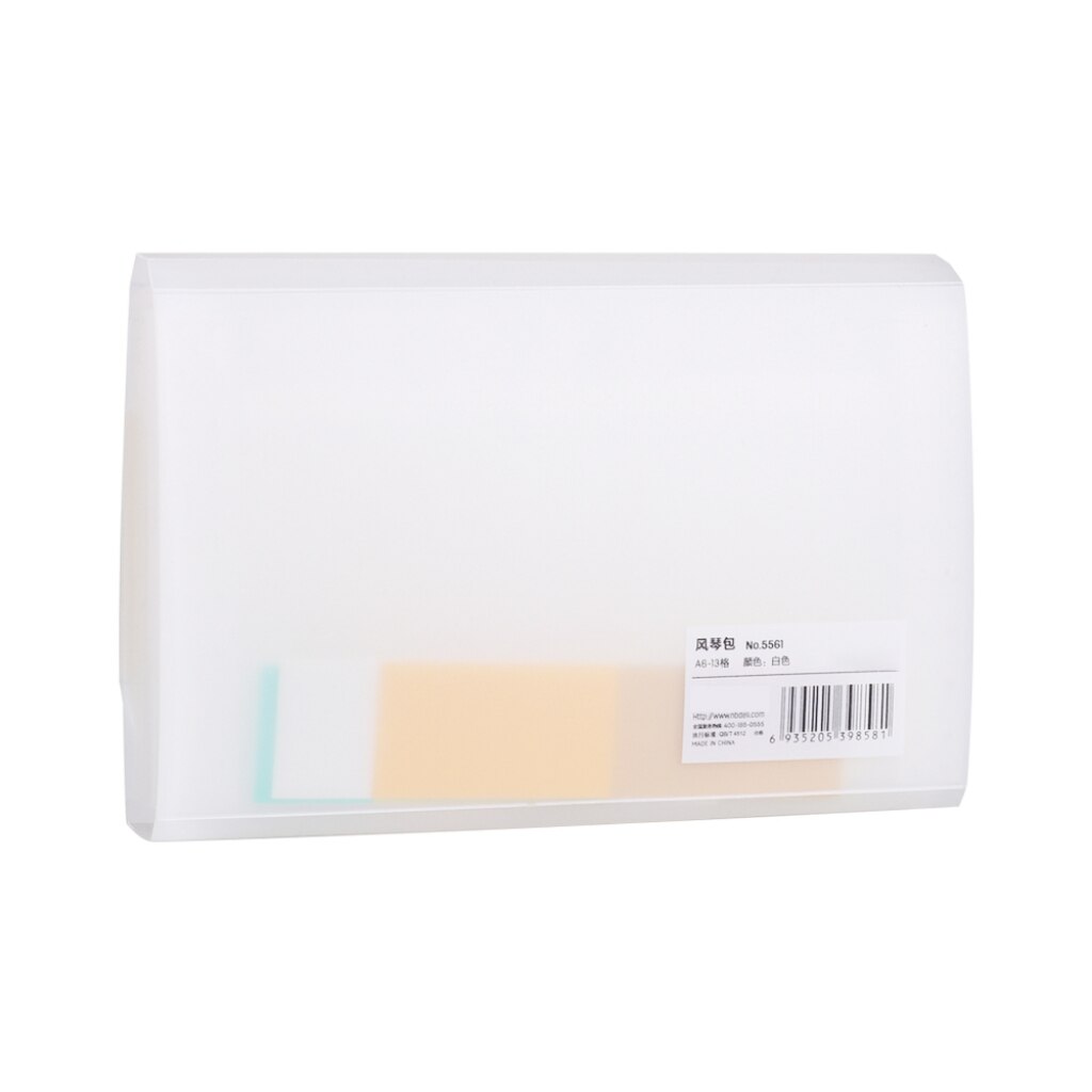 A6 Plastic Portable File Folder Extension Wallet Bill Receipt File Sorting Organizer Office Storage Bag Folders Filing Products: White 13-Layer