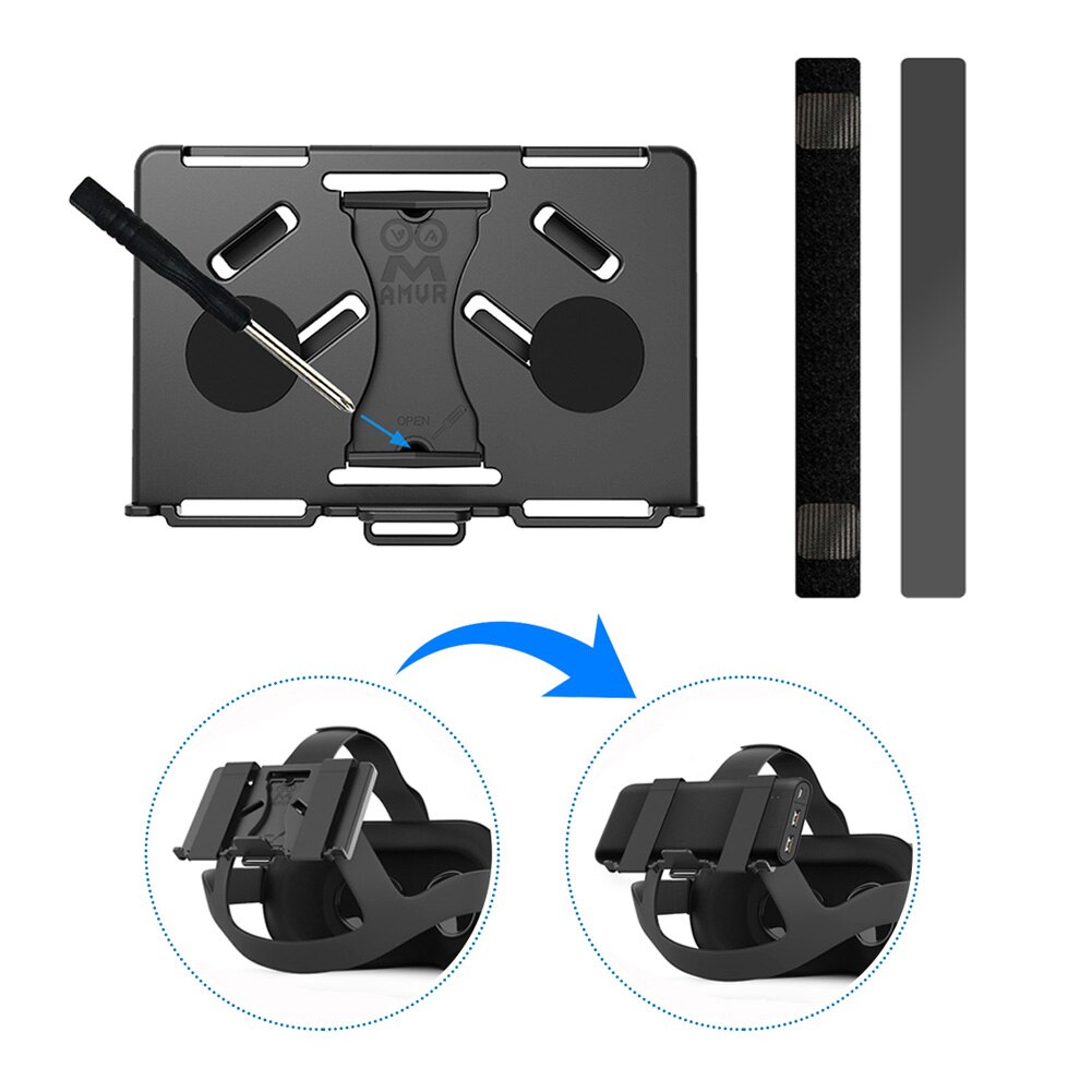 Accesorios VR con pegatina mágica para auriculares, correa duradera, soporte Powerbank, soporte de fijación portátil, multifunción para Oculus Quest 2