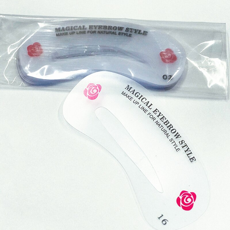 Plantilla reutilizable para cejas, regla para cejas, plantillas para flechas, herramientas de maquillaje, dibujo, Estilismo, forma de tarjeta de plantilla