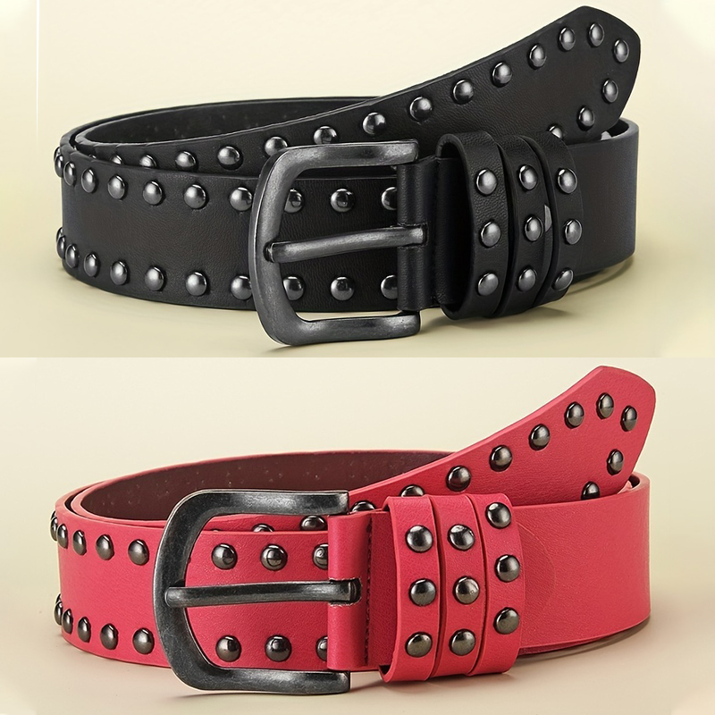 Cinto masculino retro feito antigo liga agulha fivela cinto circular rebite cinto feminino punk hip hop estilo rock jeans cinto barato