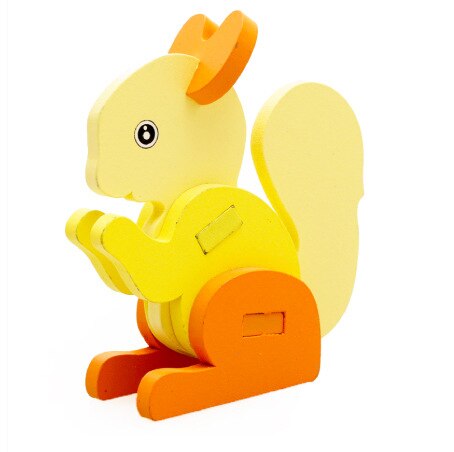 MWZ Cartoon zwierząt zabawki dla dzieci 3D puzzle drewniane puzzle dla dzieci nauka zabawki edukacyjne dla dzieci Handmade DIY zabawki: squirrel