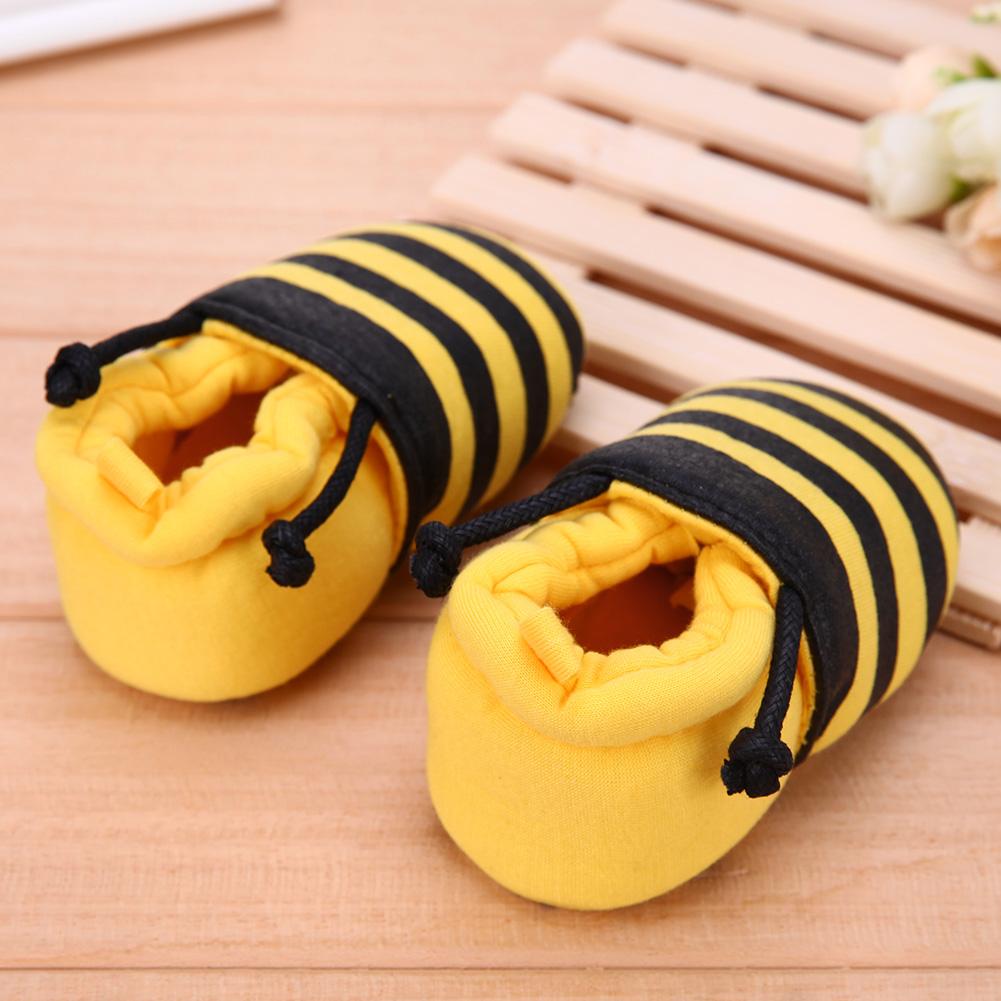 Cartoon Baby Shoes Yellow Bee PatternElastic Band Soft First Walker Shoes for Baby Kids