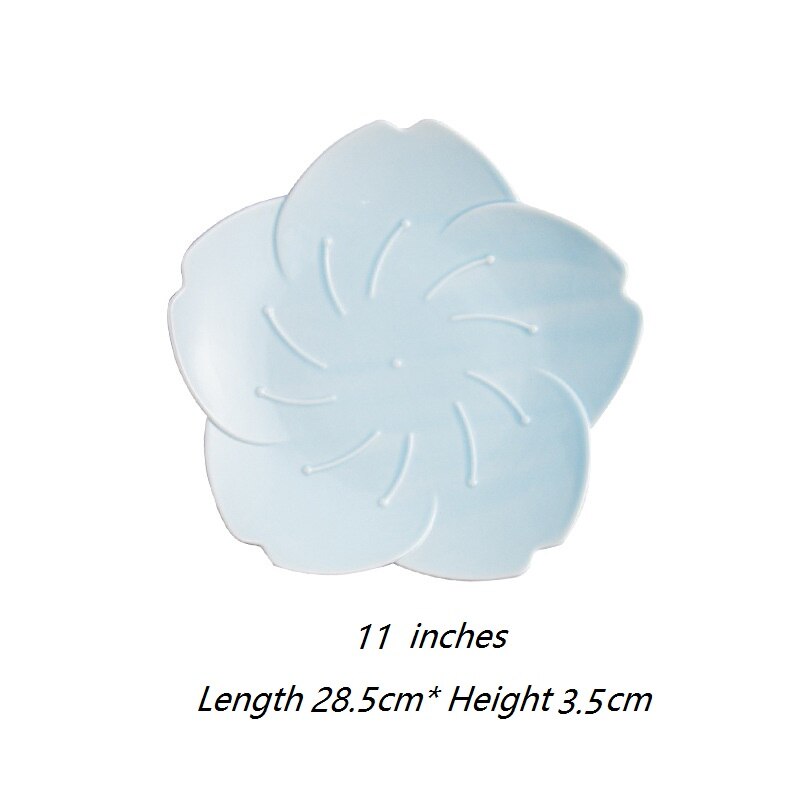 Japanese Gradient Petal Ceramic Tableware Western Dish Cup Coffee Cup Tray Sauce Plate Petal Dishes Salad Dessert Baking Bowl: 15
