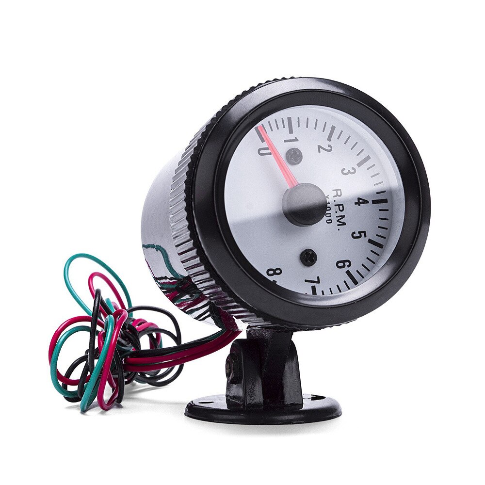 2'' 52mm Car Engine Rev Counter Tacho Tachometer Pointer Gauge Meter 0-8000RPM Blue LED DC 12V Mini Auto Parts