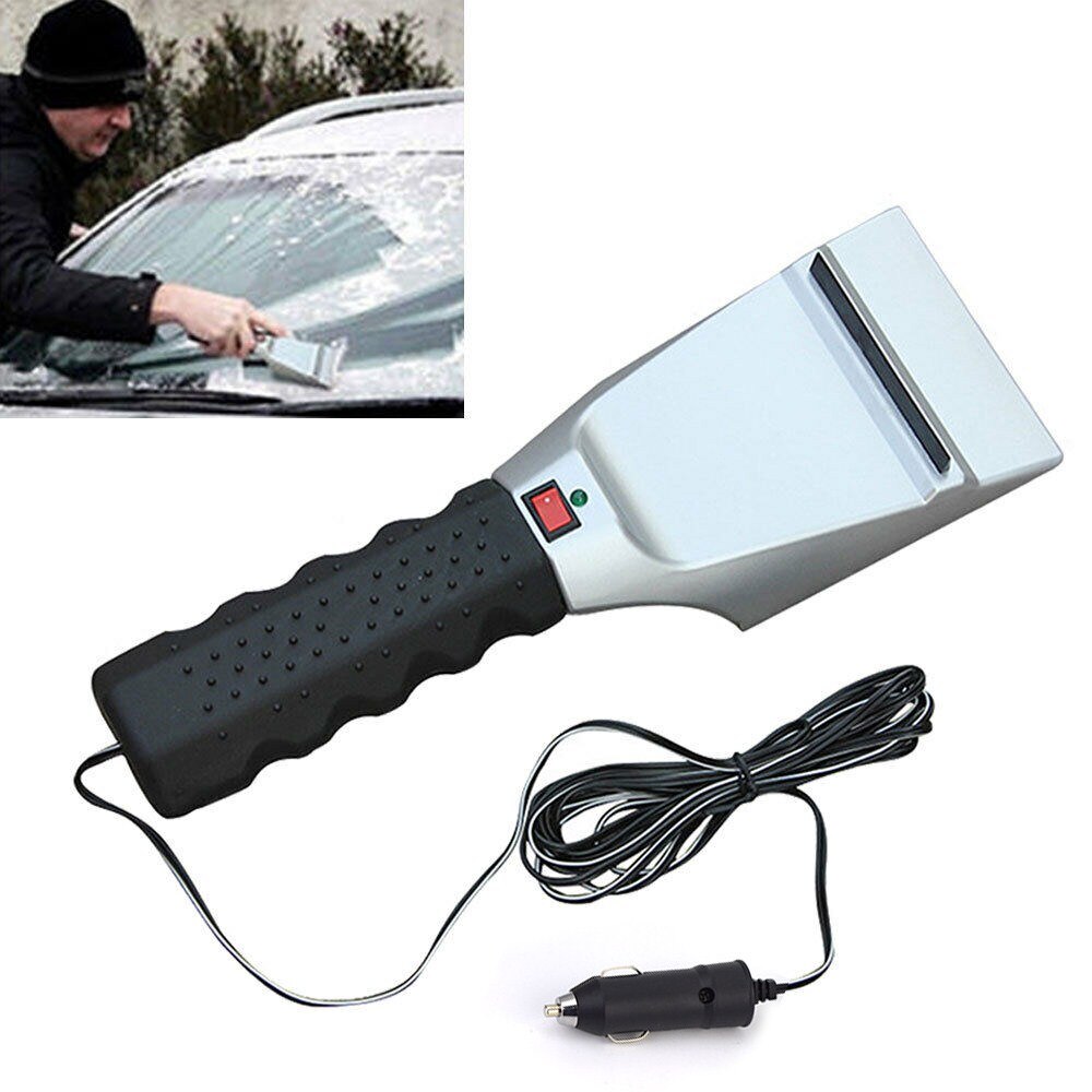 12V Car Electric Heated Snow Scraper Ice Scraper Auto Windshield Melter Shovel Ice Scoop For Car Windscreen Snow Scraper Tool
