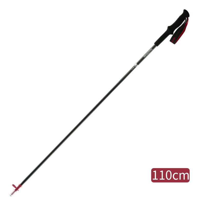 Naturehike Ultralight 4-sections Foldable Adjustable Trekking Poles Carbon Fiber Walking Hiking Sticks: Black 110cm