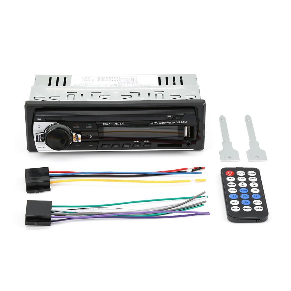 Bluetooth Autoradio Car Stereo Radio FM Aux Input Receiver SD USB JSD-520 12V In-dash 1 din Car MP3 Multimedia Player