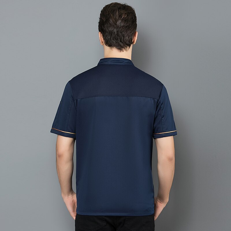 Phnom Penh Chef Uniform Short Sleeve Cook Jacket Summer Restaurant Hotel Cafe Hair Salon Work Shirt Unisex Estampar El Nombre