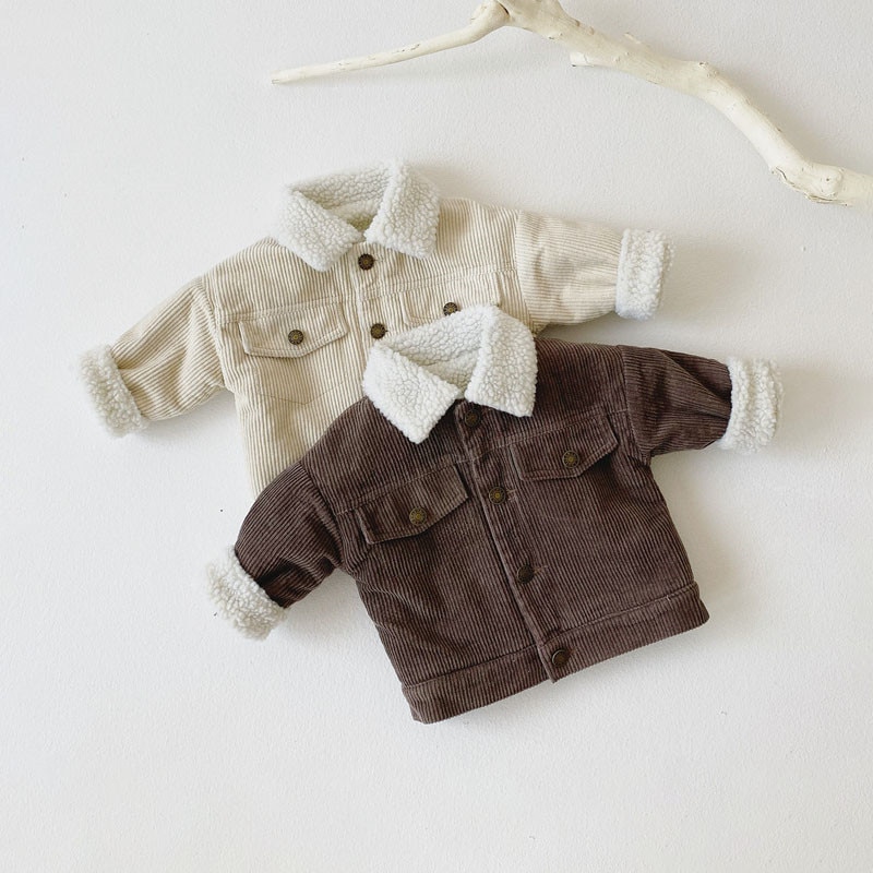 Crianças casaco meninos meninas quente jaqueta de manga longa cor sólida outono casaco de bebê engrossar outerwear casual aby roupas da menina