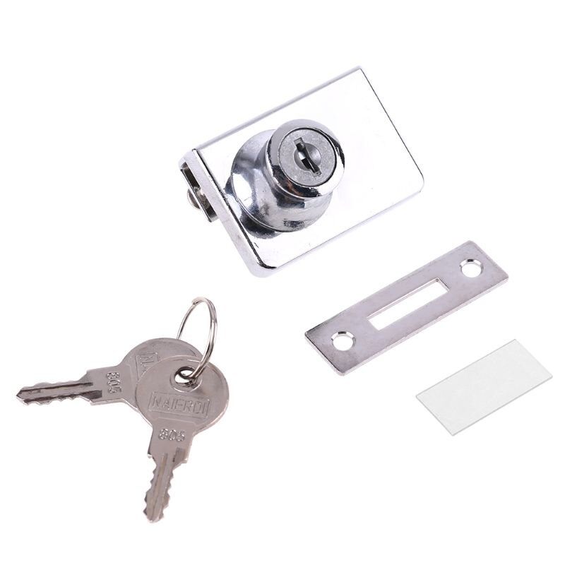Glass Door Double Latch Lock Security Showcase Lock for 5-12mm Glass Door