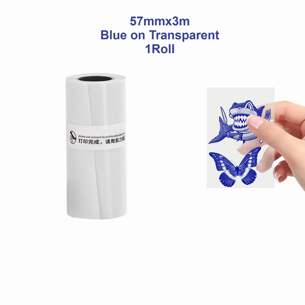1/2/3/5PCSMini Printer Papier Transparant Thermisch Sticker Papier zelfklevend Printer Papier printer Voor Foto Notities 5.7x2.5cm: Kaki