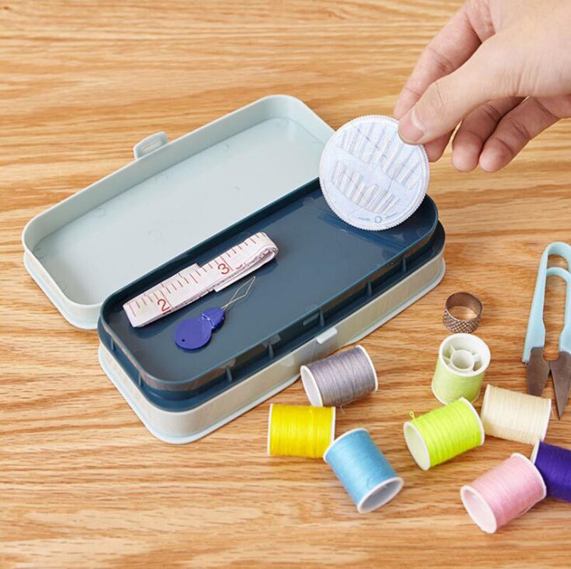 Double Layer Sewing Box Set Portable Multi-function Sewing Kit Hand-stitched Sewing Tool Storage Home Accessories