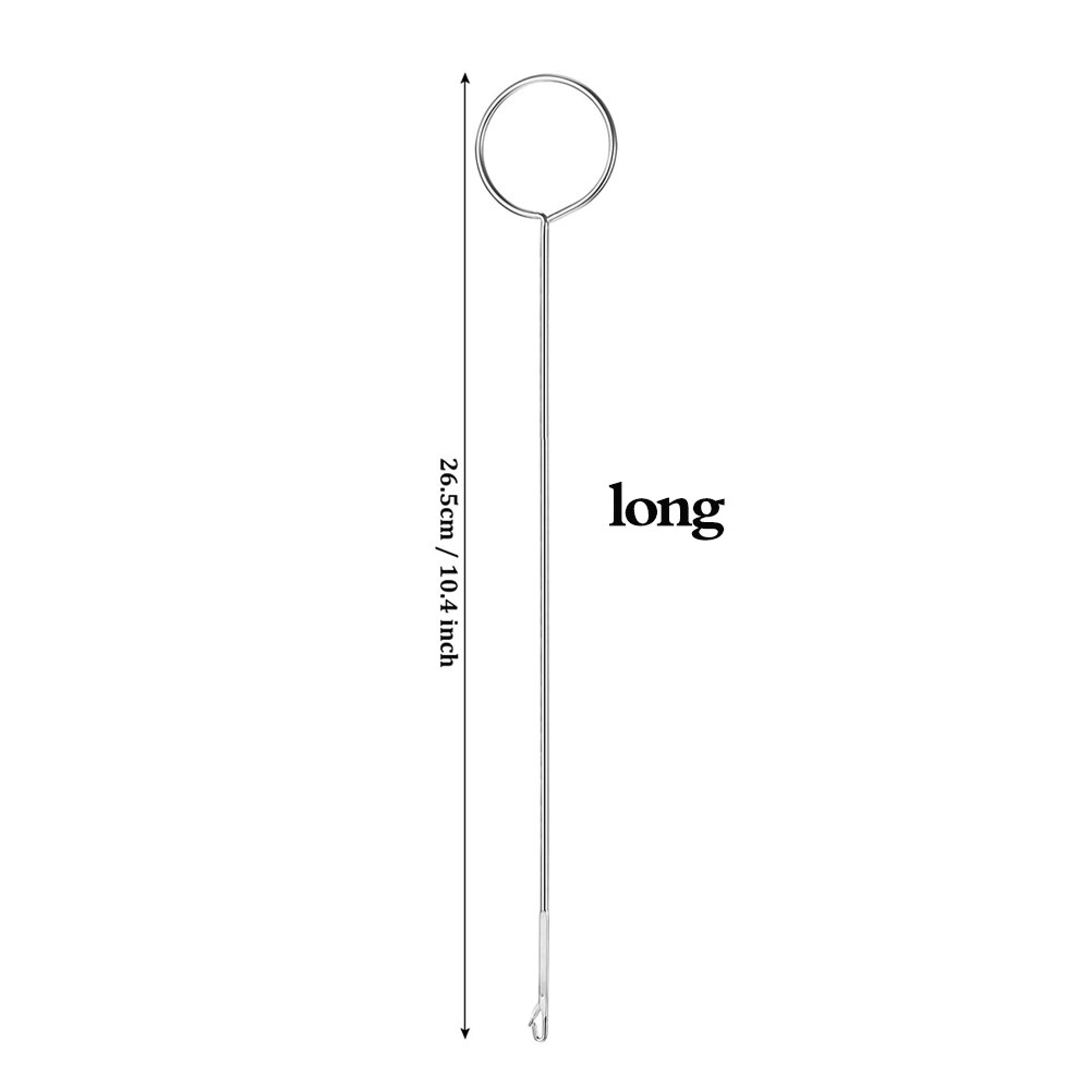 Sewing Loop Turner Hook with Latch Stainless Steel Loop Turner Hook 2 Sizes Loop Turner Tool for Fabric Strips Accessories: light green