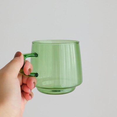 Cutelife ins nordisk kaffekopp latte farget glass årgang vann te melk glass kopp gjennomsiktig varmebestandig bryllup glass krus: B