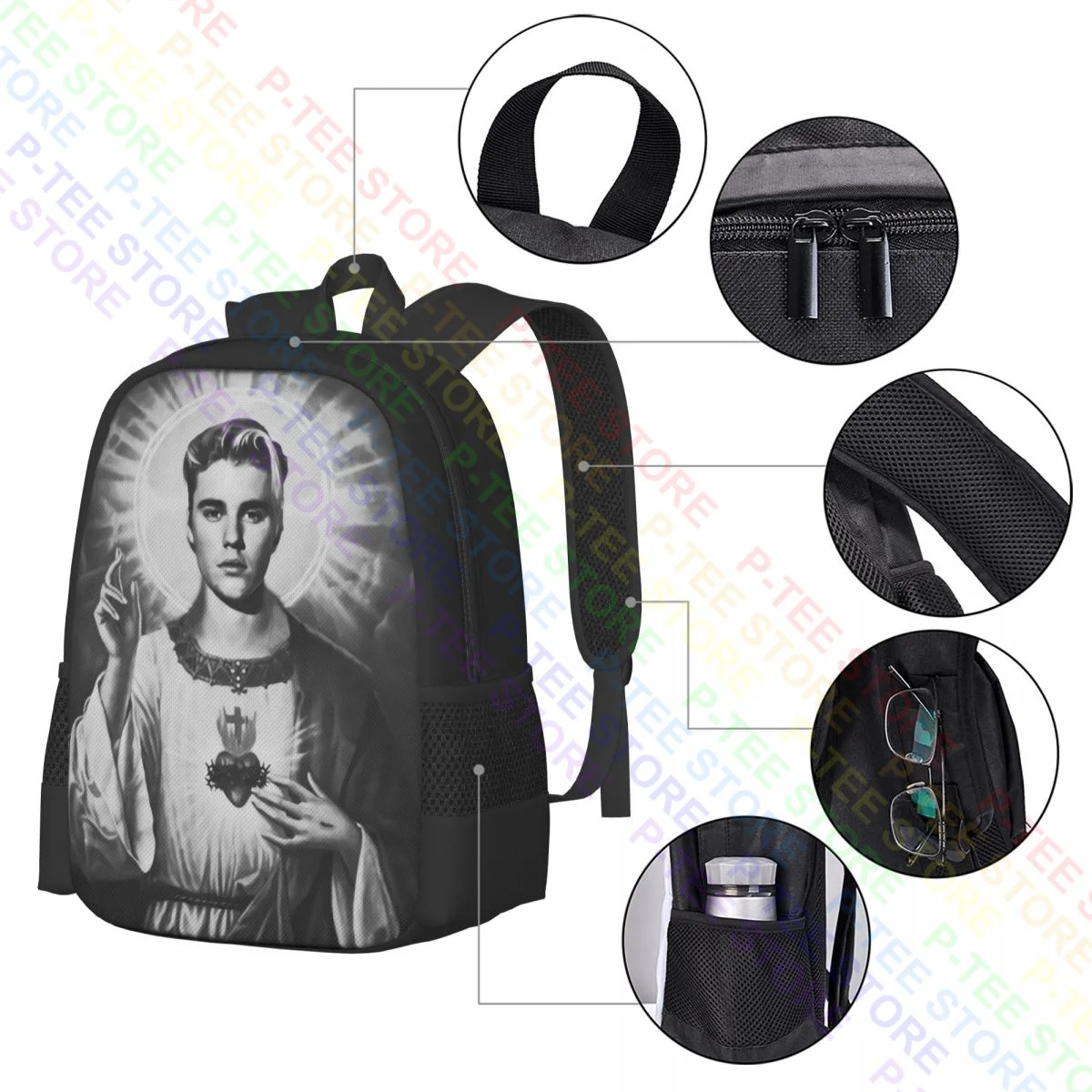 Justin Bieber The SaviourBackpack Bolsa de almacenamiento linda de gran capacidad