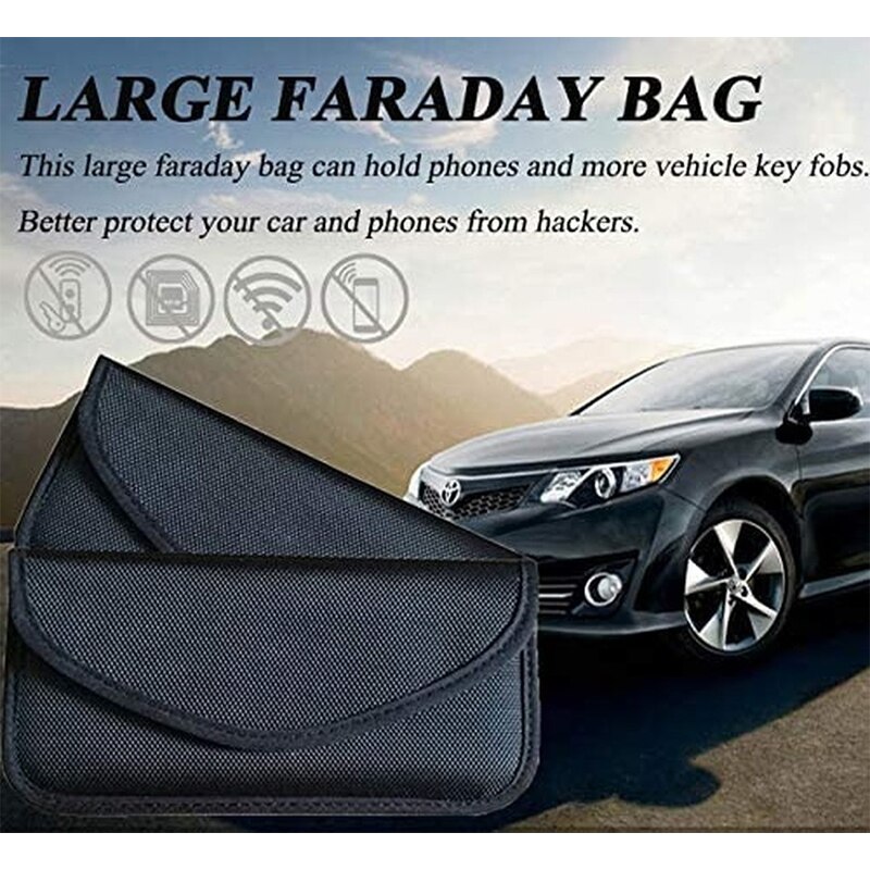 Bag for Phones 2 Packs RFID Blocking Bag Faraday Pouch Cage Case Key Protector Signal Blocking Bag for Cell Phone Car Key RFID