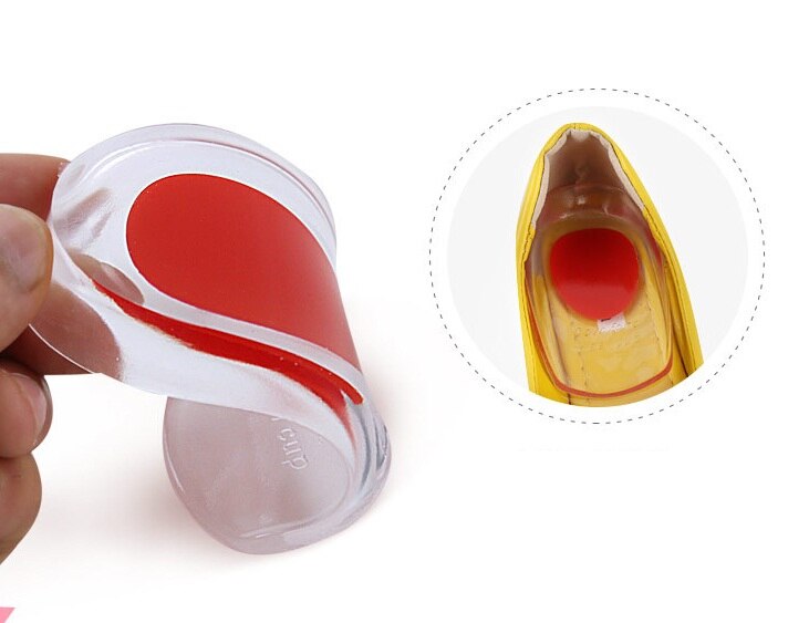 1 par bløde silikone gel indlægssåler til hælsporer smerte fodpude fod massager pleje halv hæl indersål pad øget højde