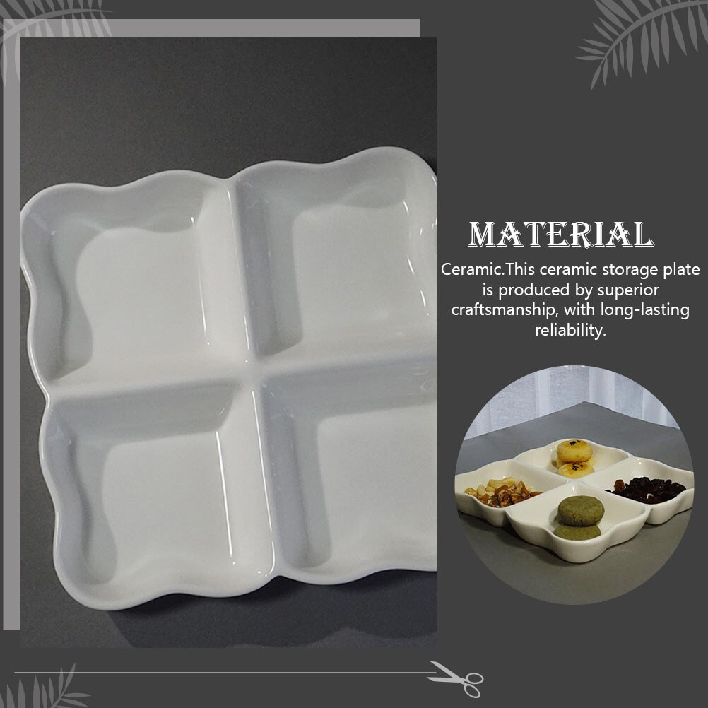 Ceramic Fruit Tray Snack Plate Food Serving Plate Ceramic Dried Fruit Tray