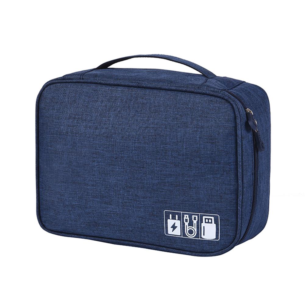 Organizer Case Waterproof Travel Closet for Headphones USB Charger Cable Storage Bag Digital Portable Zipper Accessories: Dark Blue