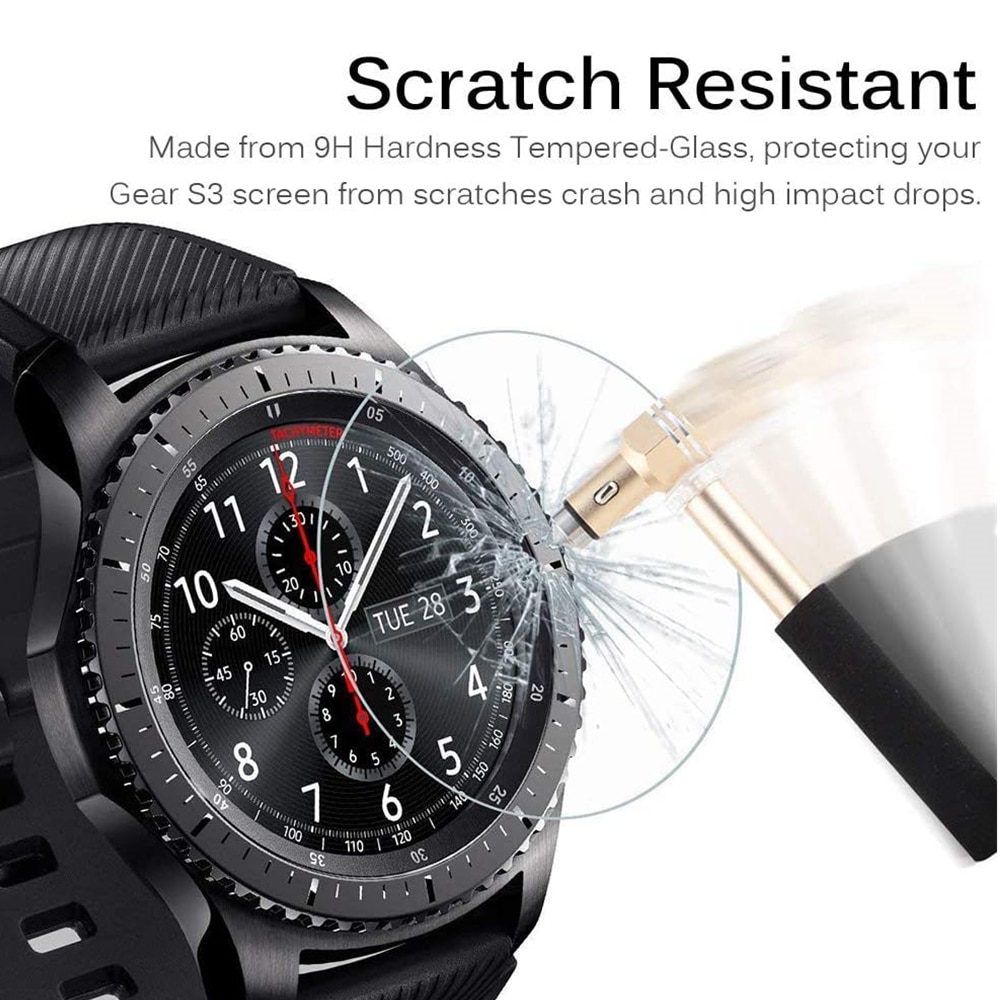 2 + 1 paquete para Samsung Gear S3 frontier Classic galaxy Watch 46mm funda + Protector de pantalla película de vidrio templado funda de parachoques