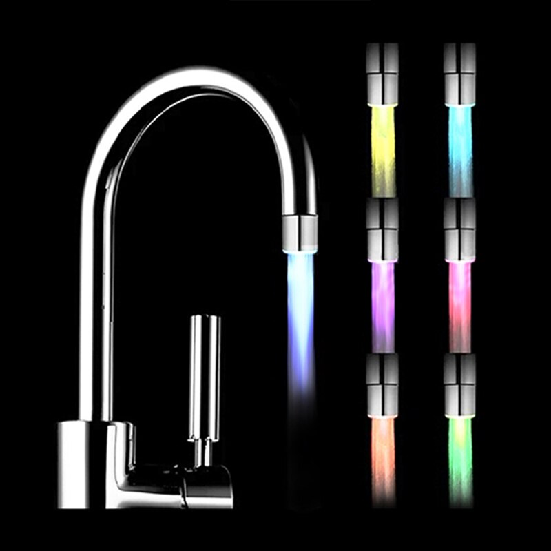 Lichtgevende Veranderende 7 Kleuren Led Kraan Kleur Licht Veranderende Knipperend Temperatuurregeling Water Kraan Voor Keuken Kraan Filter: 7 colors
