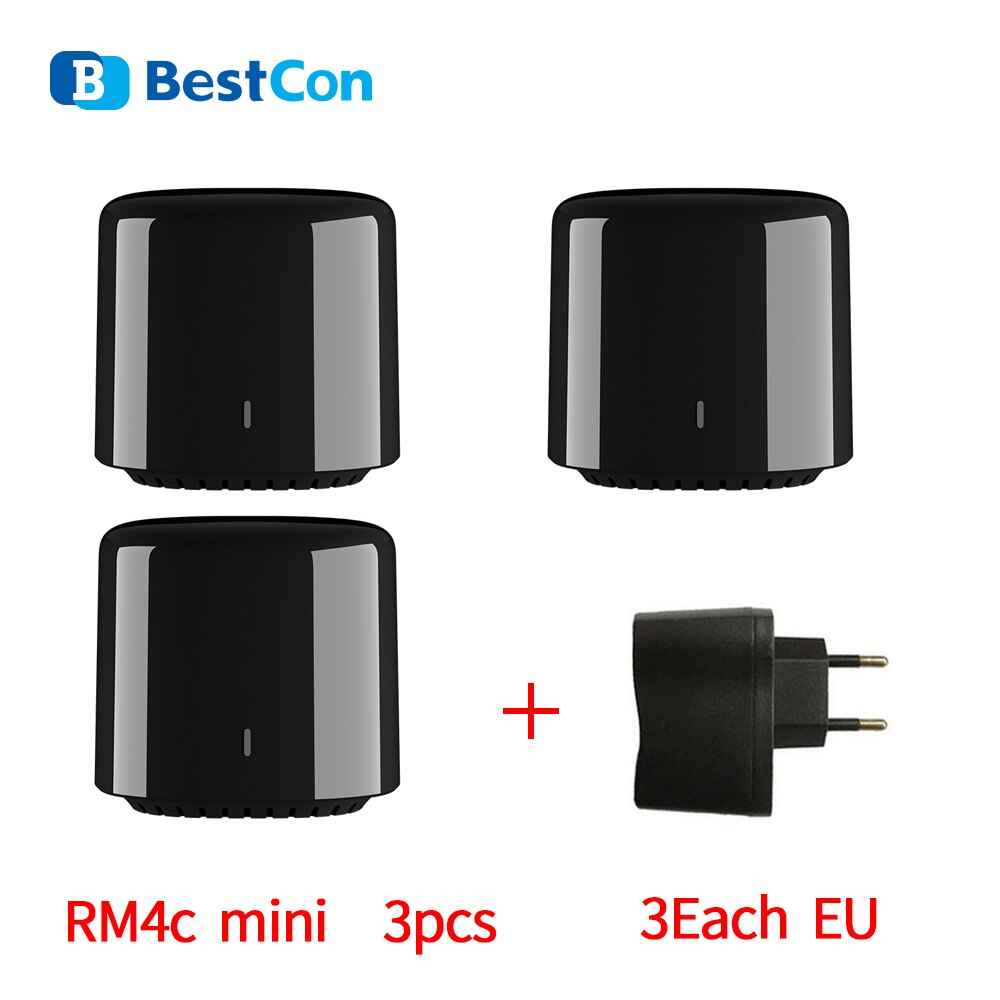 3Pcs Broadlink Rm RM4C Eu Intelligente Ir Afstandsbediening Smart Home Bestcon SCB1E Wifi Switch Werkt Met Sonoff Google thuis: 3PCS RM4C EU