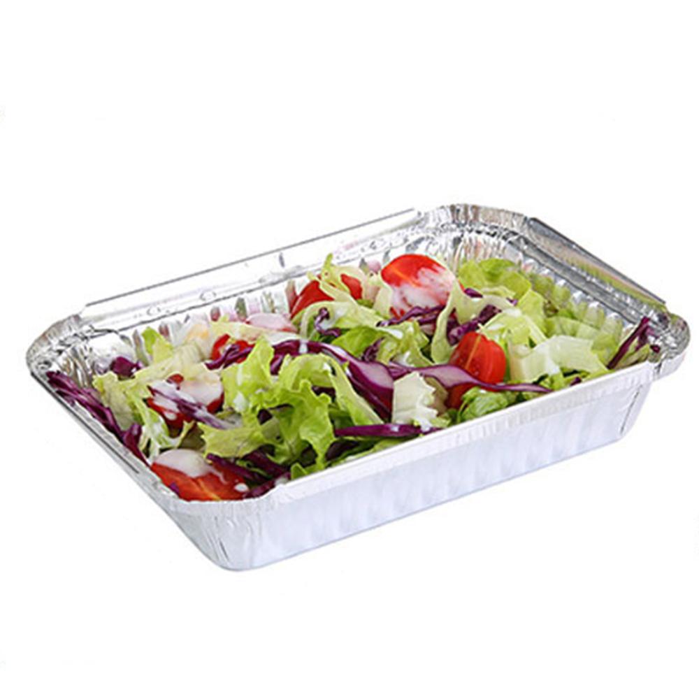 125pcs 450ML Disposables Aluminum Foil Pan Containers With Cardboard Lids Picnic Camps For Take-Out Cooking Roasting Bake